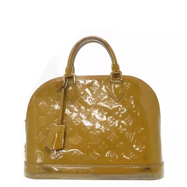 Louis Vuitton Alma Hand Olive Patent Leather Baguette