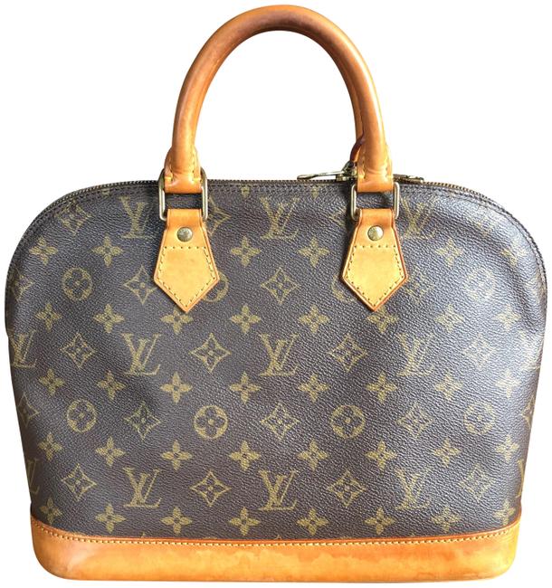 Louis Vuitton Alma Handbag Brown Monogram Canvas and Leather Tote