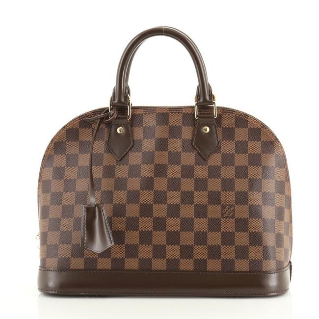 Louis Vuitton Alma Handbag Damier Pm Brown Coated Canvas Satchel