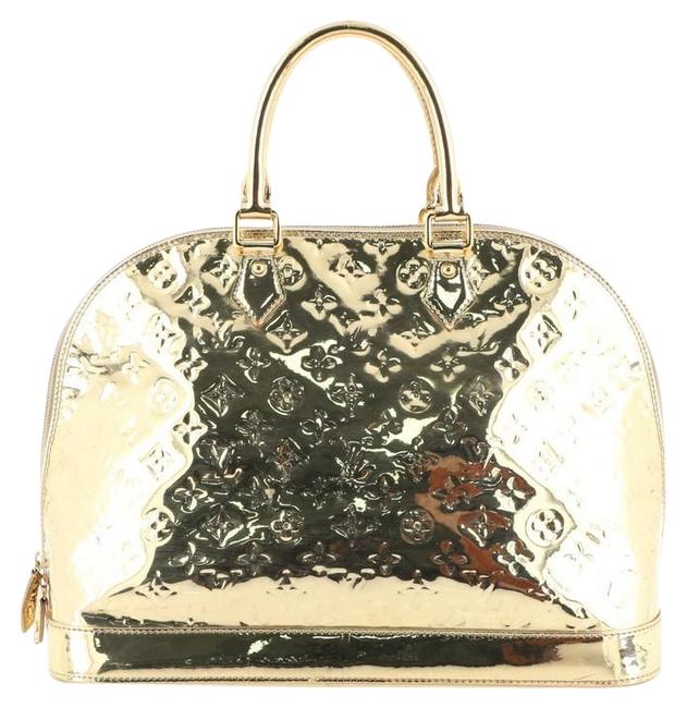 Louis Vuitton Alma Handbag Miroir Gm Gold Metallic Pvc Satchel