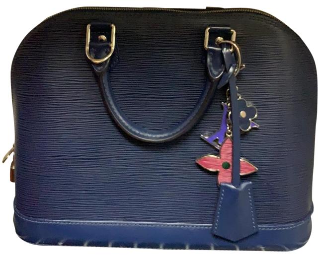 Louis Vuitton Alma Indigo Leather Satchel
