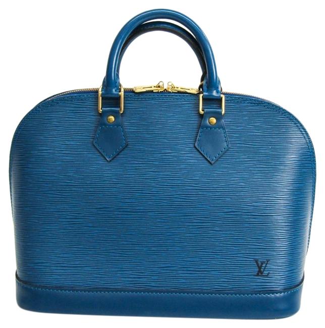 Louis Vuitton Alma M52145 Handbag Toledo Blue Epi Leather Satchel