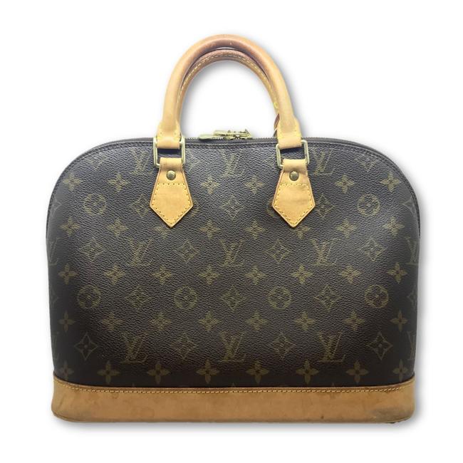 Louis Vuitton Alma Monogram Brown LeatherCanvas Satchel