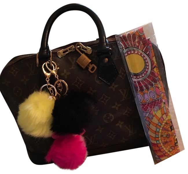 Louis Vuitton Alma Monogram Leather Custom Black Satchel