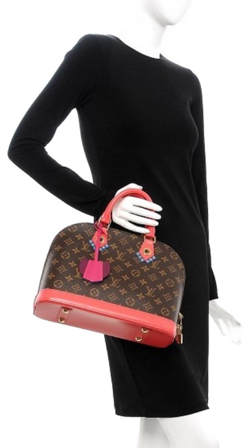 Louis Vuitton Alma Monogram Totem Pm Flamingo Canvas Satchel