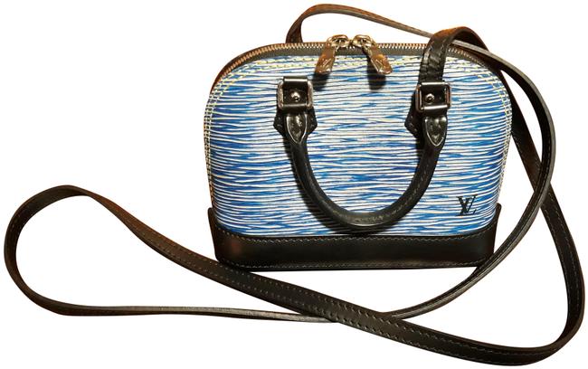 Louis Vuitton Alma Nano Blue Epi Leather Denim Satchel