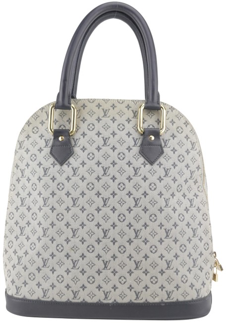 Louis Vuitton Alma Navy Haute 12lk1129 Blue Monogram Mini Lin Canvas Satchel