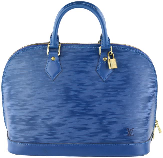 Louis Vuitton Alma Pm Blue Epi Leather Satchel