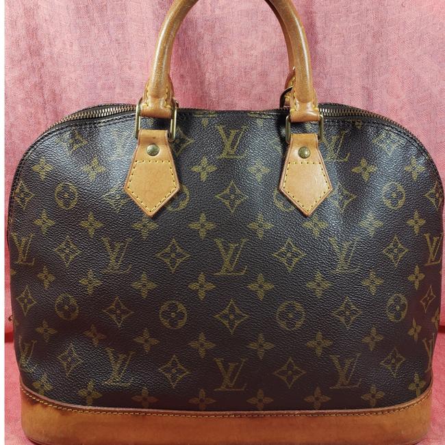 Louis Vuitton Alma Pm Brown Leather Satchel