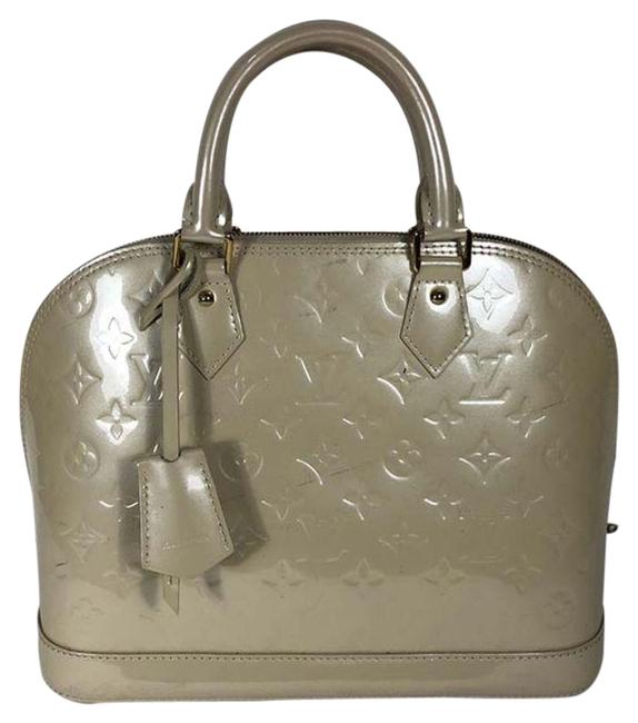 Louis Vuitton Alma Pm Monogram Dune Vernis Hand Beige Leather Satchel