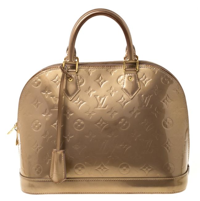 Louis Vuitton Alma Poudre Pm Beige Monogram Vernis Satchel