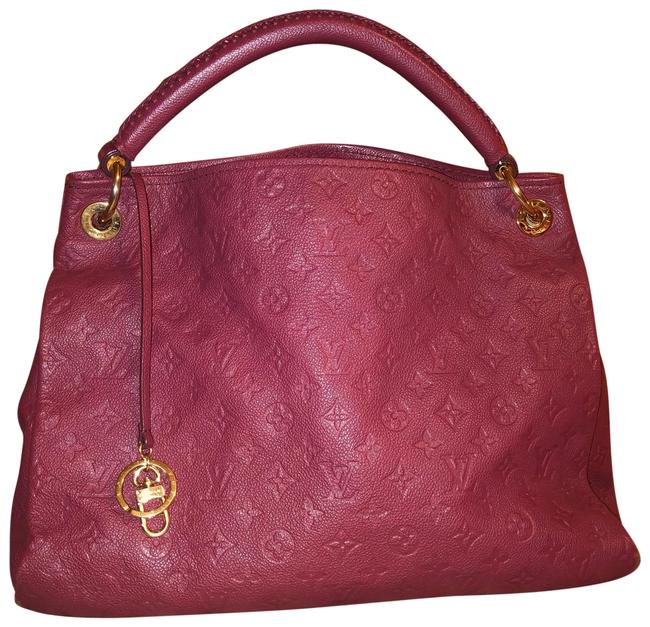 Louis Vuitton Artsy Mm Ca4112 Cranberry Leather Hobo Bag