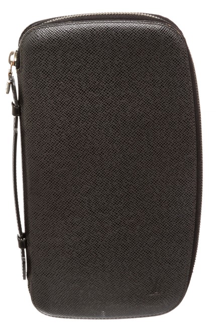 Louis Vuitton Atoll Organizer Black Ta?ga Leather Clutch