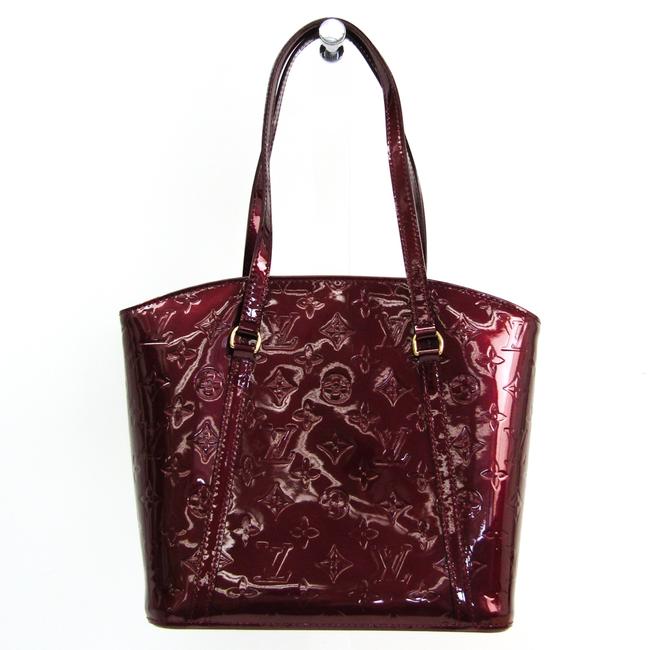 Louis Vuitton Bag Avalon M91744 Women Rouge Fauviste Monogram Vernis Tote