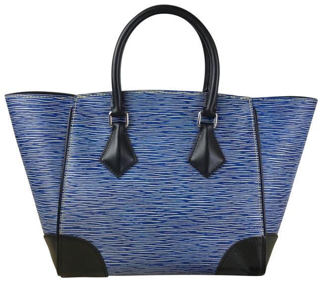 Louis Vuitton Bag Phenix Denim Epi Way Blue Leather Tote