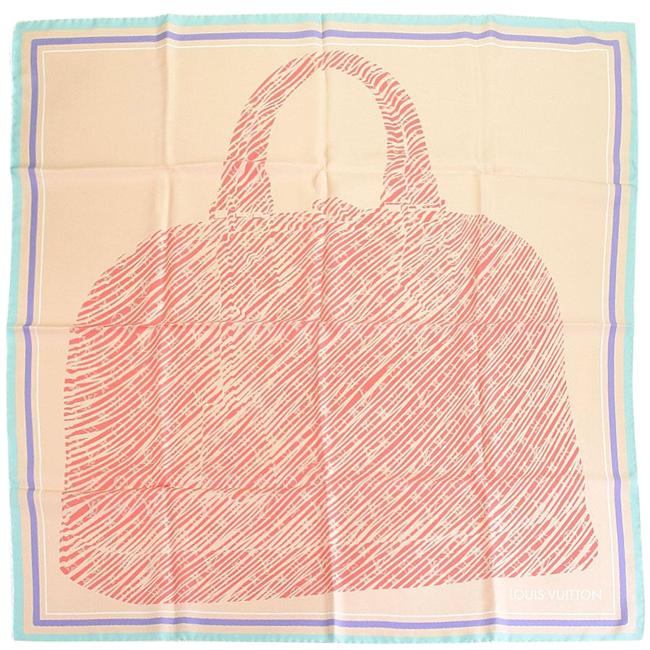 Louis Vuitton BeigePink Alma 9477 90cm Silk ScarfWrap