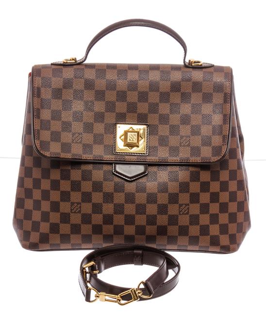 Louis Vuitton Bergamo Gm Damier Ebene Canvas and Leather Shoulder Bag