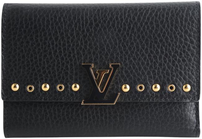 Louis Vuitton Black Capucines Taurillon Studded Compact Wallet