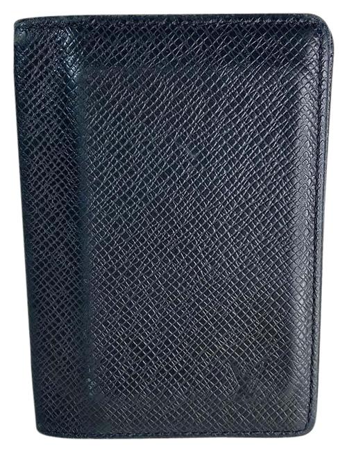 Louis Vuitton Black Credit Card Holder Taiga Leather Wallet