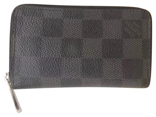 Louis Vuitton Black Damier Graphite Zippy Coin Card Case Small Wallet