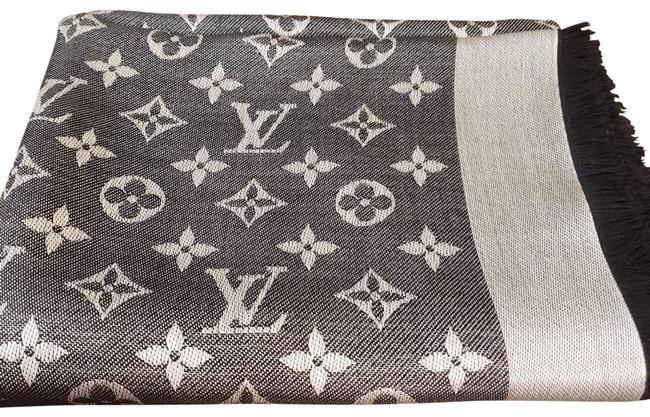 Louis Vuitton Black Denim Shawl ScarfWrap