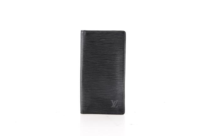Louis Vuitton Black Epi Leather Pocket Agenda Checkbook Cover Wallet