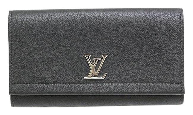 Louis Vuitton Black Noir Lock Me 2 Bi fold M62329 Toryon Leather Black Wallet