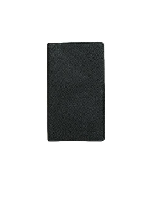Louis Vuitton Black Taiga Leather Flat Wallet