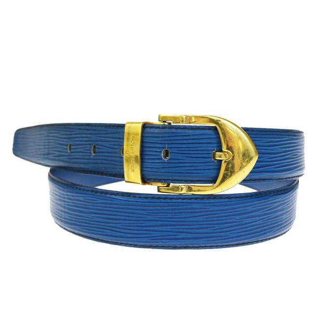 Louis Vuitton Blue Ceinture Classic Epi Leather Belt