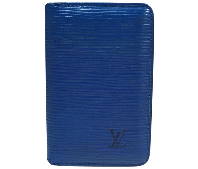 Louis Vuitton Blue Epi Leather Bifold Card Holder Wallet