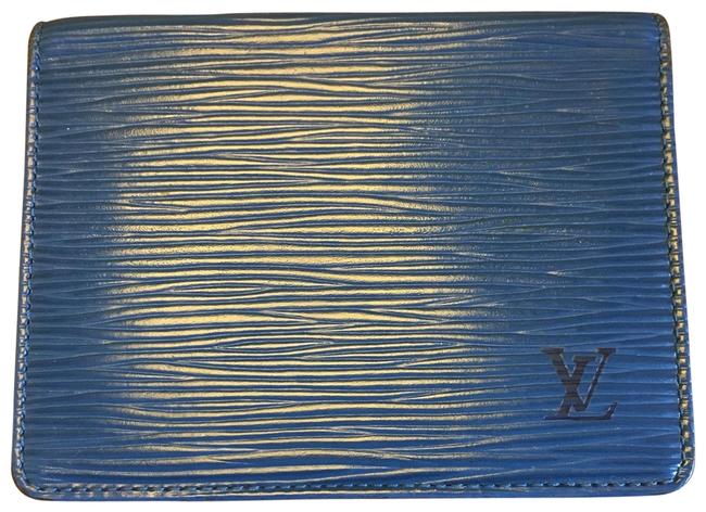 Louis Vuitton Blue Epi Leather Card Case Wallet