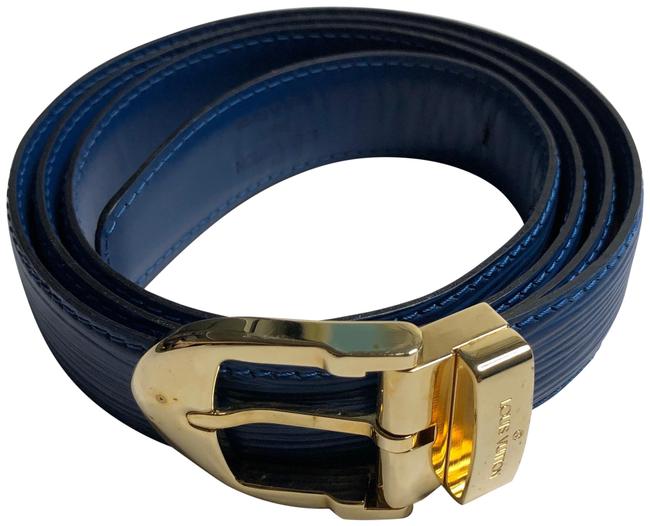 Louis Vuitton Blue Epi Leather Classique Belt