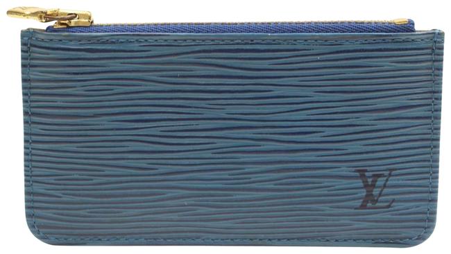 Louis Vuitton Blue Epi Pochette Cles Coin Key Wallet