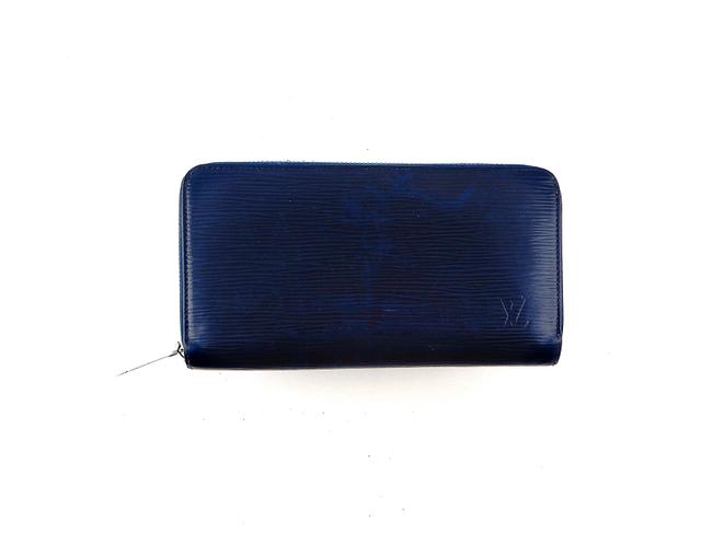 Louis Vuitton Blue Long Clutch Epi Coated Leather Zippy Zip Wallet