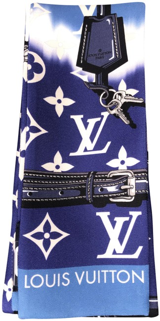 Louis Vuitton Blue Multicolor Silk Escale Confidential Bandeau ScarfWrap