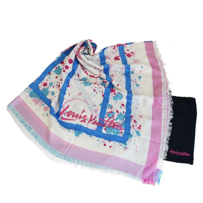 Louis Vuitton Blue Pink XL Mister A Jumbo Long Muffler France ScarfWrap