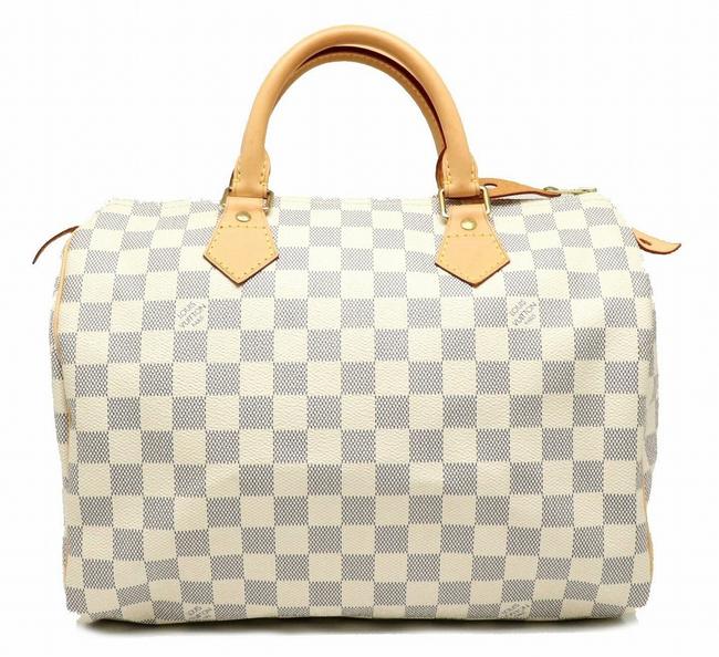 Louis Vuitton Boston Bag Speedy 30 Handbag Mini N41533 Damier Azur Satchel