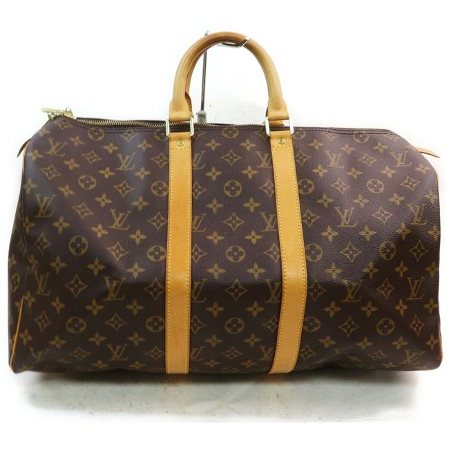 Louis Vuitton Boston Keepall 45 Brown Monogram Shc7 10327 WeekendTravel Bag