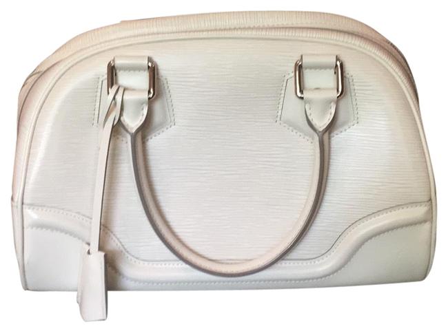 Louis Vuitton Bowling Montaigne White Cream Epi Leather Satchel