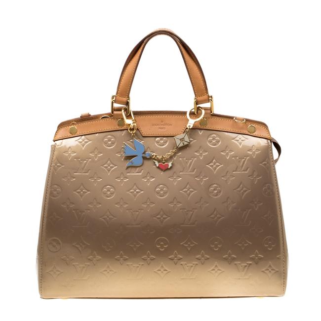 Louis Vuitton Brea Poudre Gm Beige Monogram Vernis Satchel