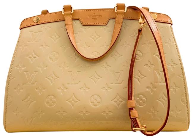 Louis Vuitton Brea Vernis Mm Beige Patent Leather Satchel