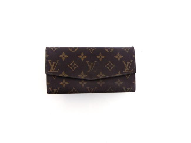Louis Vuitton Brown Clutch Vintage Sarah Monogram Canvas Leather Long Wallet
