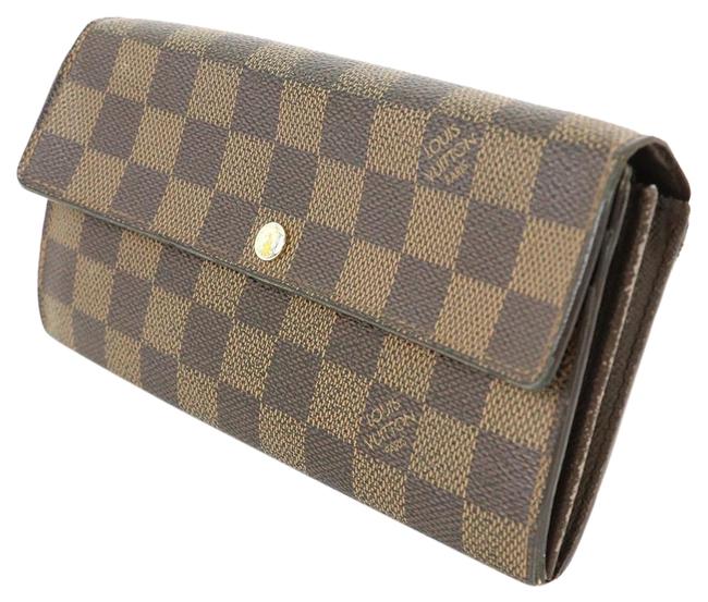 Louis Vuitton Brown Damier Canvas Portofeuyusara Old Type Wallet