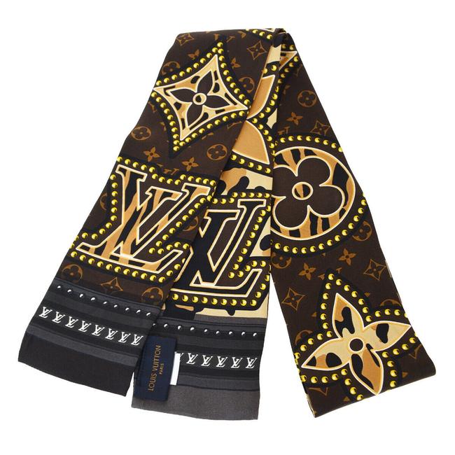 Louis Vuitton Brown Giant Monogram Bandeau Silk ScarfWrap