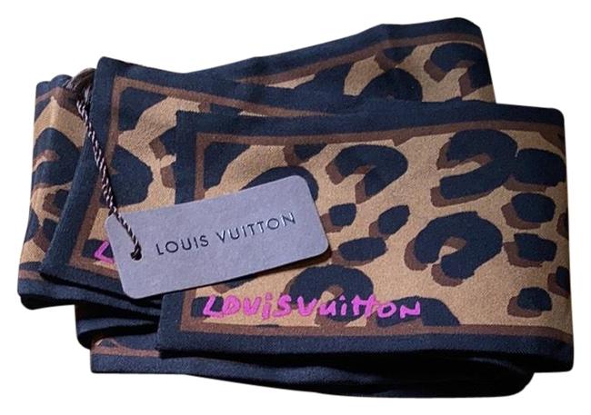 Louis Vuitton Brown Leopard Bandeau ScarfWrap ScarfWrap