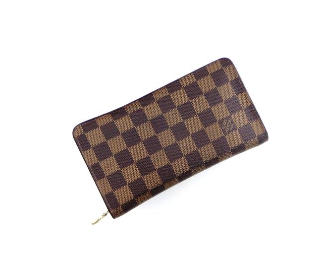 Louis Vuitton Brown Long Clutch Zippy Damier Ebene Canvas Leather Zip Wallet
