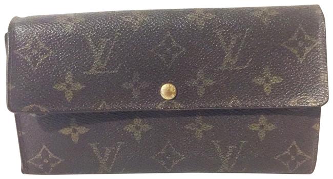 Louis Vuitton Brown Long Lv Monogram Canvas Sarah Wallet
