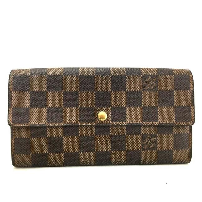 Louis Vuitton Brown Long Portefeuille Sarah Damier Ebene Wallet