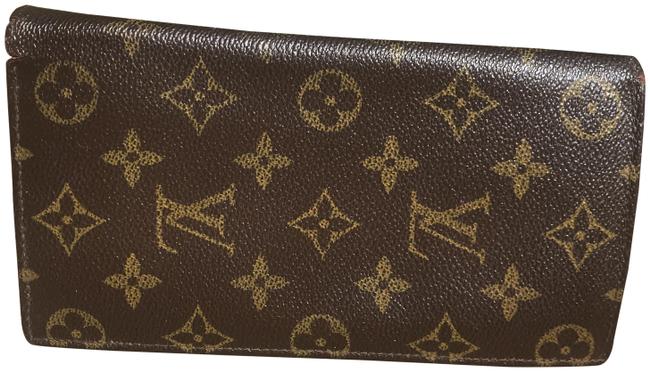 Louis Vuitton Brown Monogram Checkbook Wallet