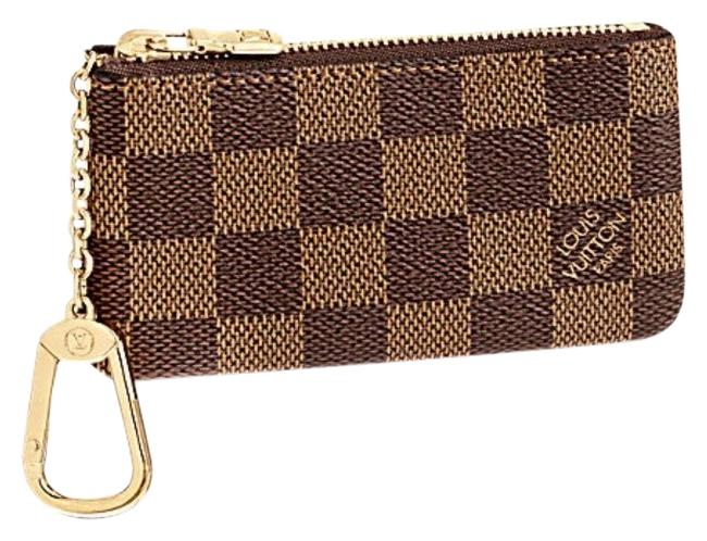 Louis Vuitton Brown New Damier Ebene Key and Credit Card Pouch Cles Wallet